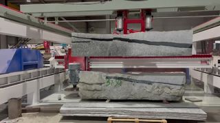 Fully Automatic Slab Unloader: Automatically cuts and unloads slabs from stone blocks with automatic