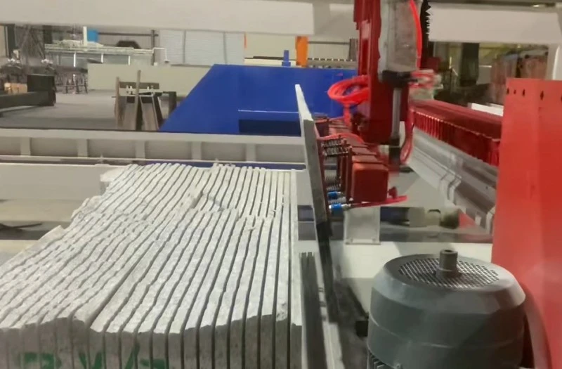 Stone Block Cutting And Unload Machine